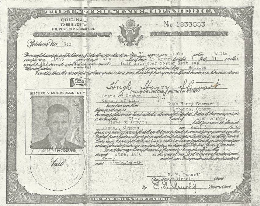 Naturalization certificate