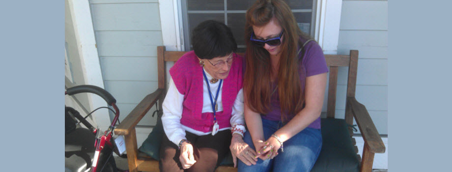 Spring Valley Assisted Living - front porch with Alicia