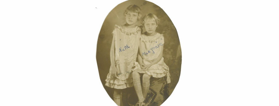 Marge and sister Ruth as kids